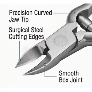 Professional Podiatry Nipper Heavy Duty Stainless Steel Podiatry Nipper Foot Care Nail <b>Cuticle</b> Removal <b>Tool</b> - Product Image 3