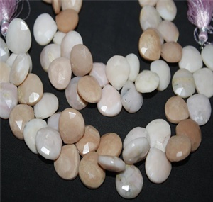 Cuentas de piedras preciosas de ópalo Rosa natural, cuentas facetadas en forma de corazón, cuentas hechas a mano para pulsera, fabricación de joyas - Product Image 4