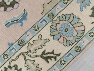 Tapis turc Oushak de qualité supérieure, fait main, en laine, avec support en latex, taille personnalisée, lavage vintage, pour sols domestiques - Product Image 4