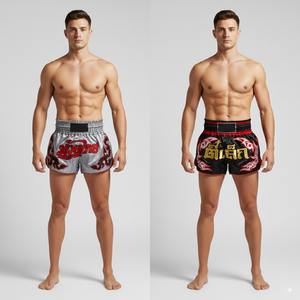 Pantalones cortos de Muay Thai para hombre de la mejor calidad, 100% algodón, ropa de lucha sublimada completa, pantalones cortos de MMA duraderos con logotipo frontal para boxeo - Product Image 6