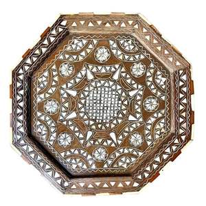 Plateau de service à chocolat en bois fait à la main avec incrustation de nacre Nouveau design pour le Ramadan 2025 Vente en gros de cadeaux candides - Product Image 4