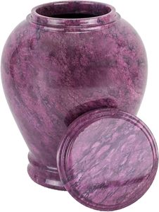 Purple Marble Cremation Funeral Cremation <b>Urn</b> for Human Ashes with Made of Rosewood and Velvet Bag <b>Large</b> Capacity Memorial - Product Image 3