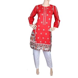 Traje de Dos Piezas Bordado para Mujer - Rojo - Product Image 2
