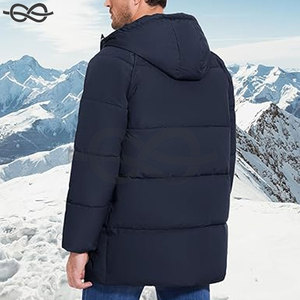 Parka longue pour hommes, manteaux d'hiver à capuche, veste bouffante, vêtements d'extérieur chauds et résistants à l'eau par temps froid, vêtements d'hiver, design élégant - Product Image 5