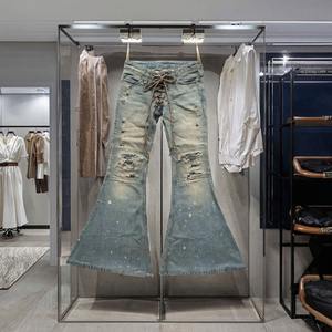 Pantalones Vaqueros Casuales de Mezclilla para Hombre, Primavera, Algodón Grueso, Corte Recto, Holgados, Elásticos, Estilo Lápiz, Transpirables, Ecológicos, Lavados - Product Image 5