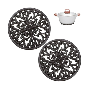 High Selling <b>Trivets</b> Premium Black Powder-Coated Iron <b>Trivet</b> Elegant Decorative Tabletop Protector for <b>Kitchen</b> & Dining <b>Trivets</b> - Product Image 2