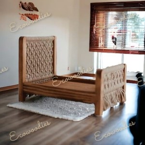 Accesorios de Fotografía para Recién Nacidos, Cama de Madera y Cuna para Muñecas, Diseño Rústico Ecológico para Sesiones de Fotos en Interiores y Exteriores - Product Image 2