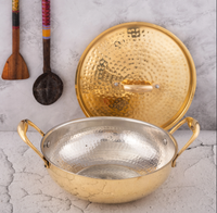Kadai de Latón con Tapa - Martillado