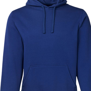 Sweat à capuche unisexe bleu royal en molleton de coton premium, uni, décontracté, streetwear, coupe classique, vente en gros - Product Image 5