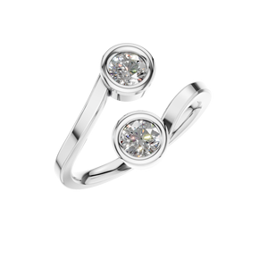 Bague en or 14 carats à double broche en diamant cultivé en laboratoire Design minimaliste moderne Certifié IGI Bijoux fins pour femmes Luxe Fabriqué en Inde - Product Image 1