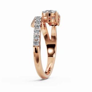 แหวนเพชรทรงโค้งทันสมัยจากลิเลียน่า ผลิตจากเพชรเลี้ยงในห้องปฏิบัติการ  ทอง 9k 14k 18k สีเหลือง ชมพู ขาว ดีไซน์เรียบหรู โค้งมน  เครื่องประดับมินิมอลสำหรับผู้หญิง - Product Image 2