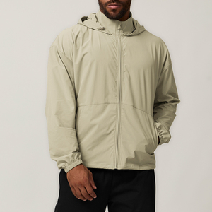 Chaqueta cortavientos impermeable Retro de nailon para hombre, chaqueta cortavientos de estilo informal de talla grande con cremallera, chaqueta holgada de concha blanda para hombre - Product Image 2