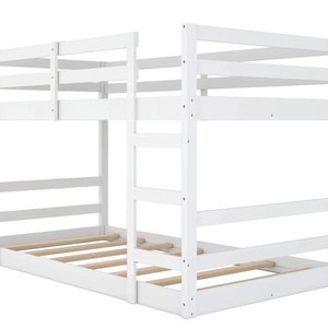 High Quality and Best Price Twin Over Twin Bunk Bed with <b>Ladder</b>, White for Kids OEM Supplier From Vietnam - Product Image 3