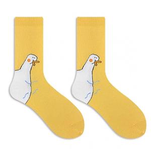 Calcetines suaves y cómodos de algodón para hombres y mujeres, estampados personalizados con divertidos patrones de animales y gansos, ropa informal diaria al por mayor - Product Image 1