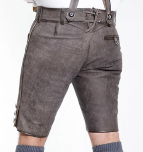 Trachten Short Lederhosen Classique Noir Pour Hommes Cuir de Haute Qualité pour hommes - Product Image 6