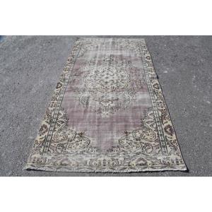 Alfombra Turca, Alfombra Vintage de 4.7x8.5 pies, Alfombra de Lana Beige - Product Image 1