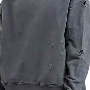 OEM personalizado gráfico bordado sudadera 500gsm algodón peso pesado desgastado ácido lavado 100% algodón Sudadera con capucha hombres - Product Image 6