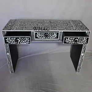 Mesa de Centro Moderna Elly con Incrustaciones de Concha, Base de Metal Hecha a Mano, Diseño Personalizado Duradero, Color Natural, para Hogar u Hotel - Product Image 3