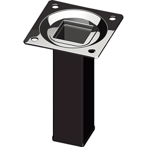 Element System Furniture <b>Legs</b> Black RAL 9005 25 X 25 mm 600 mm Height with Screw-On Plate Pack of 4 - Product Image 3