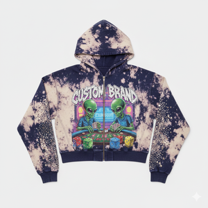 Sudadera con Capucha Personalizable de Invierno para Hombre, con Cierre, Transpirable, 100% Algodón Terry, Manga Regular, con Pedrería - Product Image 1