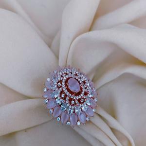 Trendy Designer Rose Finish Best Quality Adjustable Ring For Function And Party wedding Wear Collection For Women And <b>Girls</b> - Product Image 1