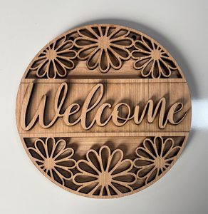 Panneau de porte d'entrée de bienvenue, cintre rond en faux bois, décor d'appartement de nouvelle maison, nouveau cadeau de maison, cadeau de pendaison de crémaillère - Product Image 2