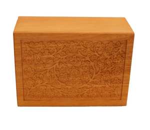 Oak Floral Wooden Pet <b>Urn</b> with Personalization wooden <b>urn</b> for pet photo cremation <b>urns</b> for ashes large adult <b>dog</b> <b>urn</b> - Product Image 3