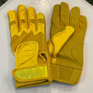 Gants de frappe de baseball en cuir de vache véritable de haute qualité, design à manchette courte, gants très vendus - Product Image 2