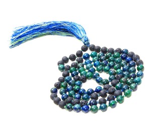 Excelente Pulsera de Yoga, Joyería de Crisocola, 108 Cuentas de Mala Anudadas, 6mm, Hechas a Mano, Estilo Bohemio Indio, Collares de Tercer Grado de Perlas - Product Image 6