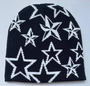 Sombrero de invierno de estrella para adultos Sombrero grueso de lana para adultos Sombrero de calavera de punto suave - Product Image 5