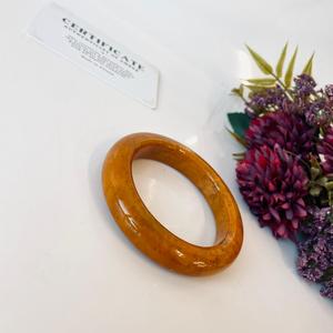 Bracelet en ambre de couleur brun vieilli, bracelet en ambre baltique, 56 mm, bijou classique pour femme, cadeau - Product Image 3
