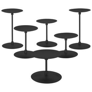 Présentoir de table de maison simple rond or et noir bougeoir élégant décoration de la maison inspirée de la cheminée avec bougeoirs - Product Image 2