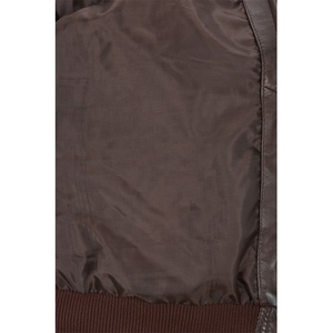 Femmes hiver matelassé marron véritable cuir d'agneau Bomber veste véritable moto Style broderie décoration doublure soie Nylon - Product Image 5