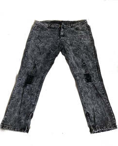 กางเกงยีนส์ขาตรงของผู้ชายคลาสสิกผ้าเดนิมขาตรงผ้าฝ้าย100% เป็นมิตรกับสิ่งแวดล้อมกันลมสวมใส่สบายผ้ายืดระบายอากาศปักลายลำลอง - Product Image 6