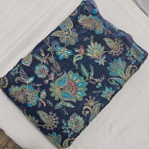 Tela de viscosa de trabajo bordado con estampado de posición de CREP natural puro para material de disfraces - Product Image 3