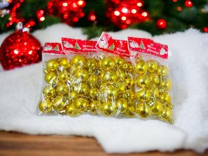 Boule de Noël en verre ronde faite à la main décoration de maison de fête de luxe accessoire de support d'arbre de Noël élégant - Product Image 6