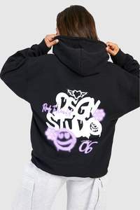 Sweat à capuche respirant tendance pour l'hiver avec un confort supplémentaire, style oversize, impression numérique, matière polyester/coton - Product Image 5