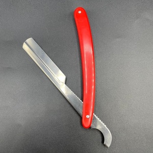 Navaja de Afeitar Turca Profesional para Barbería, Acero Inoxidable de Alta Calidad, Logotipo Personalizado, Mango de Plástico Rojo, Tipo Manual, Sostenible - Product Image 5