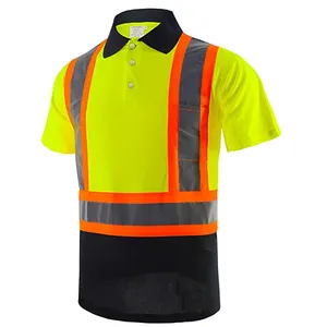 주문 안녕 Vis 폴로 셔츠 도매 높은 시정 긴 소매 사려깊은 안전 셔츠 OEM 디자인 건축 안전 의류