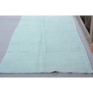 Grand tapis en laine turque vintage vert rustique de 2,8x10 pieds, tapis rectangulaire en peluche classique, patchwork classique pour la décoration de la chambre du couloir - Product Image 4