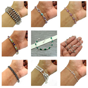 Pulsera de moda con múltiples piedras preciosas naturales para niños, joyería India hecha a mano, Plata de Ley 925, pulsera al por mayor a granel, joyería - Product Image 4