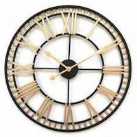 Jam Dinding Mewah Gaya Antik Modern dengan Mesin Quartz Silent Sweep, Pelat Tebal 30mm, Jarum Besi Metalik untuk Ruang Tamu