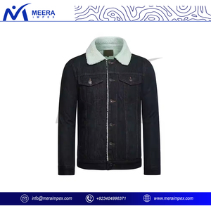 2025 personnaliser bouton Style Denim veste pour hommes haute qualité respirant tissu col montant bas quantité minimale de commande vêtements pour hommes veste d'hiver - Product Image 2