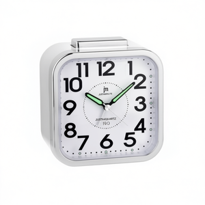 JUSTAMINUTE JA7051B White Alarm Clock with Snooze Function for <b>Desks</b> & Tables Lowell Product Line - Product Image 2
