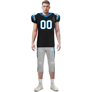 Conjunto de uniforme de fútbol americano de alta calidad, poliéster hecho con cuello en V, ropa deportiva de media manga, traje de uniforme de fútbol americano para adultos - Product Image 5