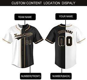 Personalizable hombres/mujeres Hip Hop deportes Fan béisbol Jersey transpirable Split Color impreso ropa deportiva nombre personalizado número - Product Image 5