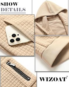 Custom Men's Quilted Full-<b>Zip</b> Hoodie Jacket | Lightweight Waffle Knit Texture | Custom Apparel & Private Label Supplier - Product Image 2