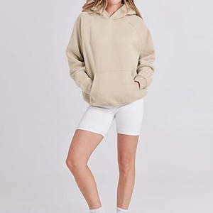Sudadera con capucha unisex personalizada en blanco con hombros caídos, Sudadera con capucha unisex de gran tamaño con logotipo estampado - Product Image 3