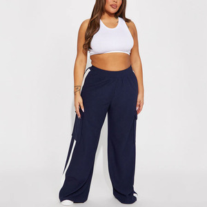 Pantalon décontracté respirant à fermeture éclair, jambe large, imprimé, taille haute, pour femmes et filles, vente en gros en plein air - Product Image 4