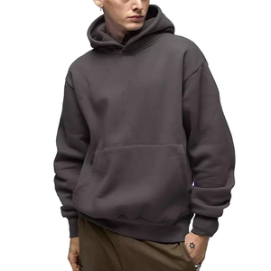 Sudaderas con capucha de algodón 100% de alta calidad para hombre, ropa de calle de varios colores, bordado de peso pesado de algodón de gran tamaño al por mayor - Product Image 2